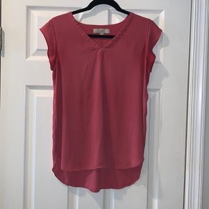 Pink/rose colored Loft tshirt blouse